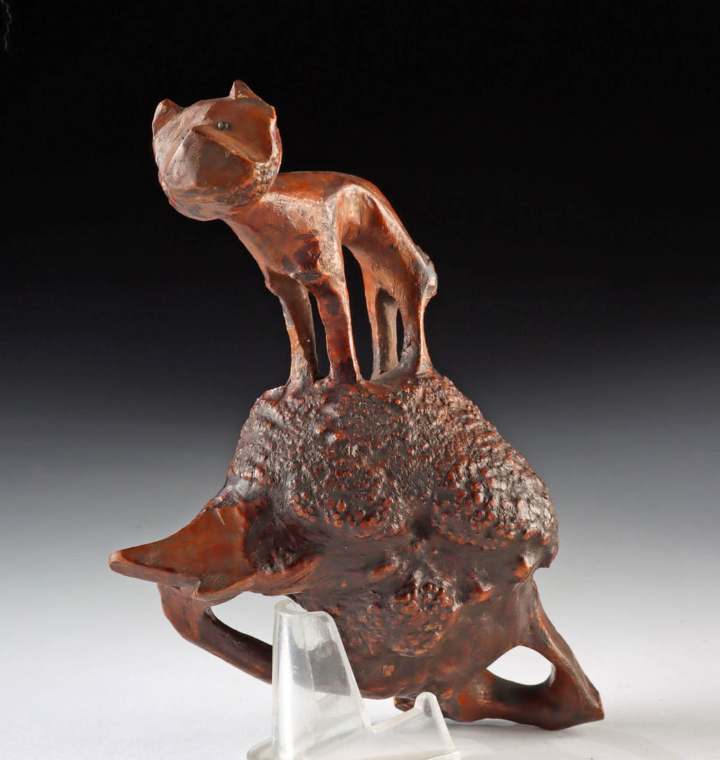 Early American or European Burl Wood Folk Art Pipe Bowl (1 of 3)