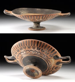 Greek Attic Pottery Kylix - Black-Figure Wheat Motifs