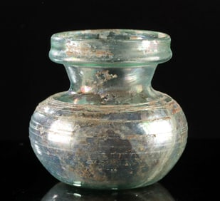 Roman Glass Jar - Iridescent Globular Form
