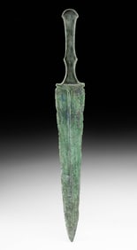 Ancient Luristan Cast Bronze Dagger, Blue-Green Patina