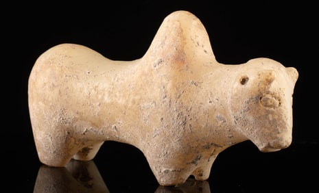 Ancient Sabaean Alabaster Zebu Bull Figure