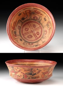 Maya Pottery Bowl - Scribes and Turkeys Motif