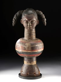 Nigerian Ekoi Wood Janus Faced Headdress Crest