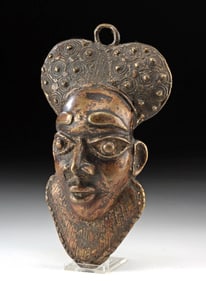 Cameroon Tikar Brass Hip / Pendant Face Maskette