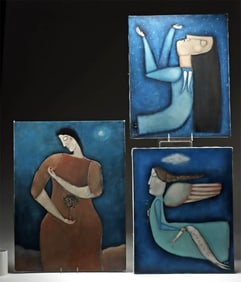 3 Paintings by Rose Walton - Angels and Eve