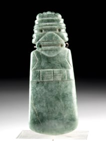 Pre-Columbian Jade Celt Pendant - Costa Rican Axe God