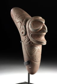 Taino Stone Zemi - Bold Trigonolith Idol Head