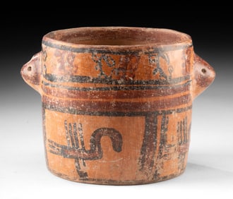 Maya Ulua Valley Pottery Cylinder Jar w/ Lugs
