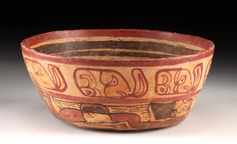 Maya Copador Pottery Swimmer Bowl - Pseudoglyphs