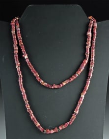 Pre-Columbian Purple Spondylus Shell Bead Necklace