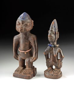 Ibeji Wood Male and Female Figures