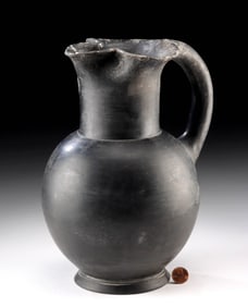 Etruscan Bucchero Pottery Oinochoe - Trefoil Spout