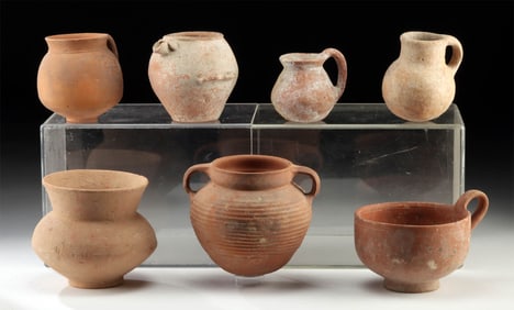 Ancient Judean Pottery Collection of 7 Vessels