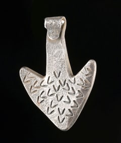 Viking Silver Pendant - Thor's Hammer with Runes