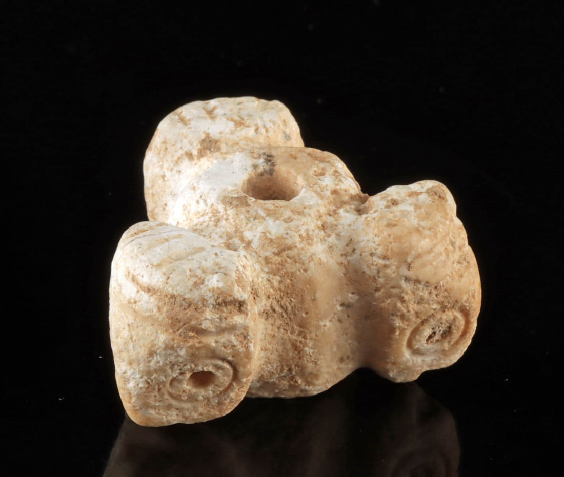 Sumerian Stone Mace Bead Charm - Triple Headed (1 of 3)