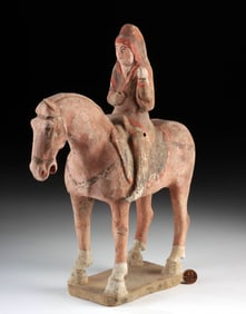 Chinese Han Dynasty Pottery Horse & Rider Mingqi