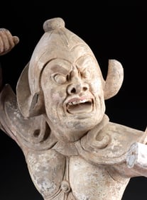 Tang Dynasty Pottery Mingqi Warrior - Large and Lively