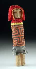 Panamanian Kuna Balsa Wood & Cloth Nuchu Doll