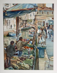 Gerald Fritzler Watercolor Painting - Venice