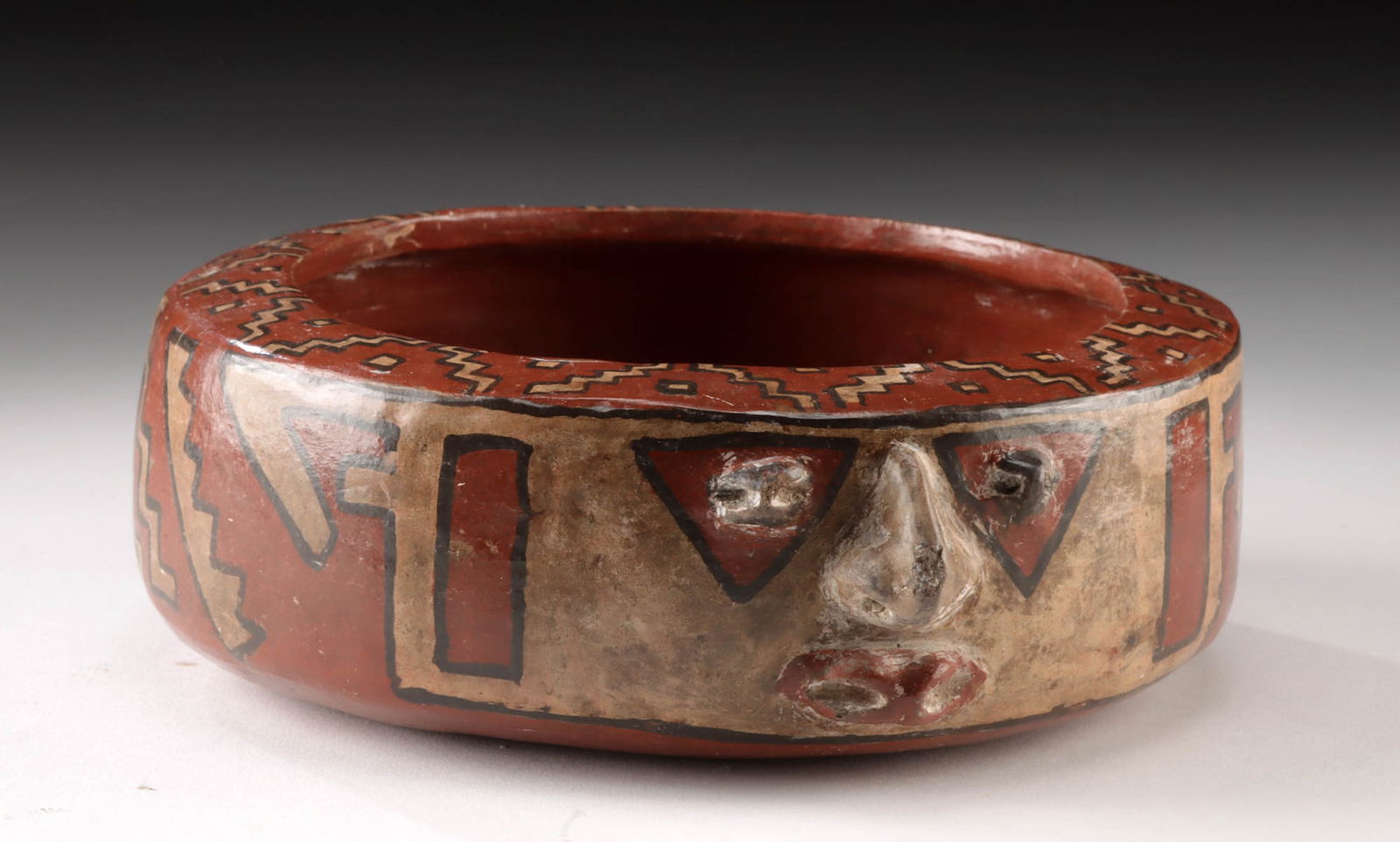Chupicuaro Redware Bowl - Modeled Face & Geometric Motifs (1 of 5)