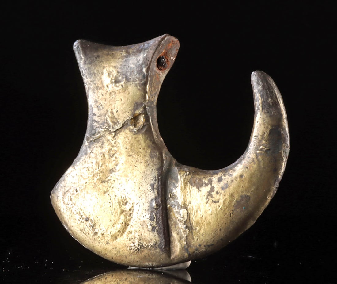 Rare Bronze Age Gilt Silver Axe Amulet (1 of 2)