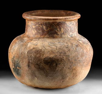 Huge Kushan Gandharan Pottery Zoomorph Jar, TL Tested: Ancient Central Asia, Pakistan / Afghanistan, Indus Valley, Kushan Empire / Gandhara, ca. 400 CE. A wheel-formed pottery pot of an exceptionally large size that was used as a storage vessel. Painted o