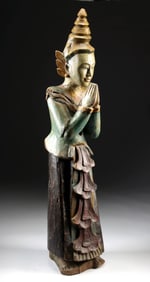 Early / Tall Thai Wood Thepphanom (Temple Figure)
