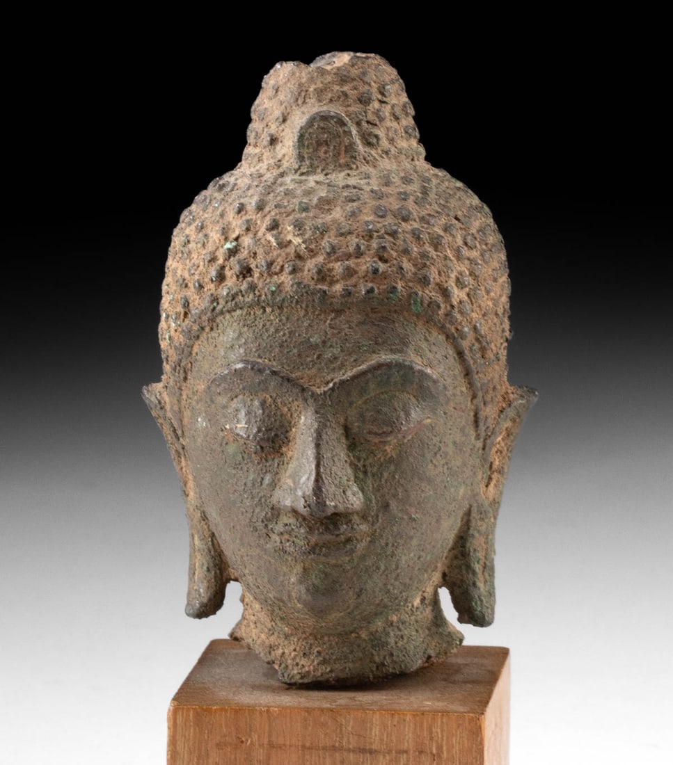 タイ北部ラーンナー美術 19世紀 青銅製 蓋付蒟醤容器 ケース/古銅/民藝/民芸 タイ北部ラーンナー美術 19世紀 青銅製 蓋付蒟醤容器 ケース