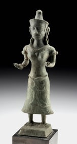 13th C. Khmer Bronze Statue Goddess Uma, Consort of Shiva