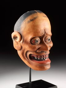 Japanese Shinto Kagura Noh Mask - Grotesque Visage!