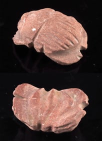 Egyptian Red Sandstone Scarab Amulet, New Kingdom