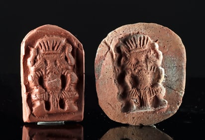 Ancient Egyptian Terracotta Mold for Deity Bes Amulets