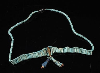 Wearable Ancient Faience & Lapis Lazuli Bead Necklace