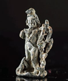 Miniature Romano-Egyptian Silver & Bronze Harpokrates