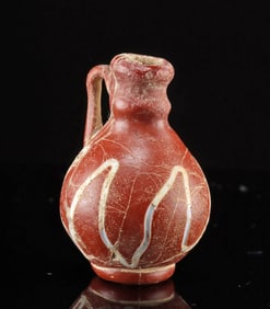 Ancient Classical Greek Opaque Red Glass Perfume Bottle