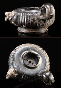 Campanian Pottery Guttus, Lion Spouted