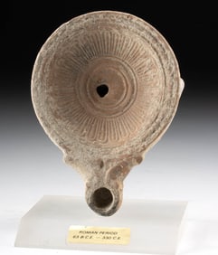 Roman Terracotta Lamp - Sunburst Motif