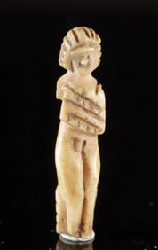 Roman Bone Hairpin Figural Finial of Nude Venus