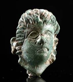Roman Leaded Bronze Face Applique