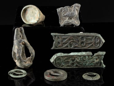8 Ancient Roman to Medieval Bronze & Pewter Artifacts