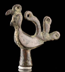 Medieval Persian Leaded Bronze Peacock Finial