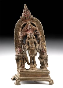 19th C. Indian Brass Murti Statue of Standing Vishnu