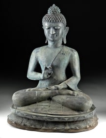 Indian Brass Seated Figure of Buddha (Lotus Position)