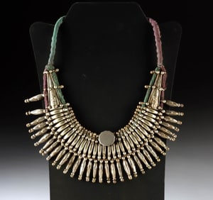 Nepalese Brass Kanthshri Necklace w/ Polished Coin