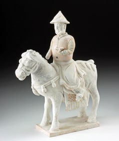 Chinese Ming Pottery Horse & Rider Tomb Figure