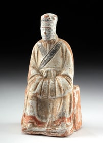 16th C. Chinese Ming Polychrome Court Official Figure