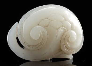 19th C. Chinese Qing White Stone Blossom Carving