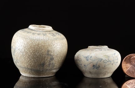 Two 15th C. Vietnamese Chu Dau Pottery Jars