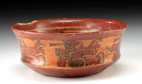 Maya Copador Bowl - Painted Scribes & Turkeys Theme