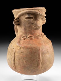 Pre-Columbian Ecuadorian Pottery Figural Jar Effigy
